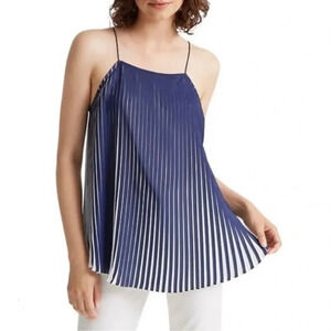 Club Monaco Pleated Tank Camisole Blue and White size XS
